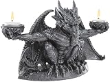 Dark Justice Dragon Gargoyle Statue Sculpture Candleholder