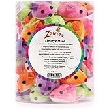 Zanies Tie-Dye Mice Cat Toys, 40-Piece Canisters