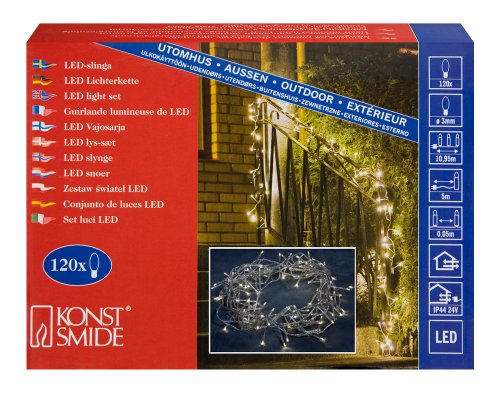 Konstsmide 3039-100 Micro LED Lichterkette (120 warm wei&szlig;e Dioden, Multifunktion, 24V Au&szlig;e Preisvergleich