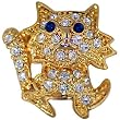 Gold Plated Kitty Cat Animal Brooch Pin