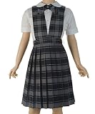 French Toast Pleated Plaid V-Neck Jumper