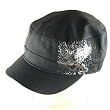 New Pinstripe Cadet Military Embroidered Fitted Hat Cap Black Medium Large