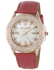 Bombshell Womens BS1033PI Lacey Elegant Crystal Pink Strap Watch