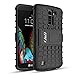 LG K7 Case, LG Tribute 5 Case, J&D [Kickstand] LG K7 Case [Heavy Duty] [Dual Layer] Hybrid Shock Proof Fully Protective Case for LG K7 / Tribute 5 (Black)