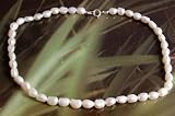 Image of 16 inch string of freshwater pearl nuggets 7-8mm with silver clasp