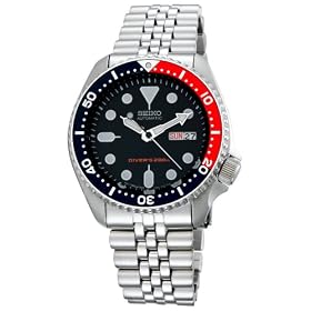 Seiko Men's Automatic Dive Silver-Tone Watch #SKX175