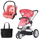 Quinny CV155BFXKT2 Buzz 3 Travel System in Pink Blush with Diaper Bag