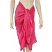 Sarong Pareo Wrap, Deep Pink Colored Paisley Lotus Flower Sheer Lightweight Cotton Print