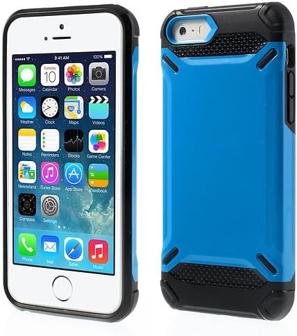 XAiOX Apple iPhone 5 5S Glossy Hybrid Combo Shell Case (Blue/Black)