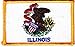 ILLINOIS STATE FLAG/Iron On Embroidered Patch/Flag of Illinois, Symbol