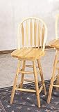 24 Inch Arrow Back Windsor Bar Stool with Swivel Seat in Natural - Coaster