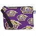 LSU LOGO Tigers Louisiana State University LSU Makeup Pouch-Travel Clutch - Coin Purse Wristlet Make up Cosmetic Beauty Bag Best Unique Small Gifts for Women Woman Ladies Girls or College Students