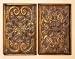 Set of 2 Tradition Style Metal Wall PLAQUES in Gold Bronze Finish