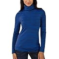 GO International&reg; Long Sleeve Striped Turtleneck - Ebony/Blue