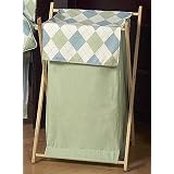 Baby and Kids Clothes Laundry Hamper for Blue and Green Argyle Bedding Sets by Unknown