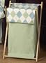 Baby and Kids Clothes Laundry Hamper for Blue and Green Argyle Bedding Sets