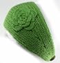 100% Handmade Thin Knit Flower Headband best for Ponytail Styling, Green