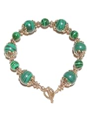 Malachite & Antique Gold Bracelet 20cm
