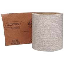 Norton A275 No-Fil Adalox Abrasive Roll, Paper Backing, Pressure Sensitive Adhesive, Aluminum Oxide, Waterproof, Roll 4-1/2" Width x 10yd Length, Grit 150 (Pack of 1)