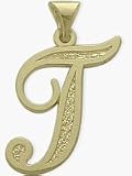 10 Karat Yellow Gold Fancy Initial T Pendant