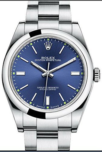Mens Steel Rolex Oyster Perpetual 39mm Blue Dial, Oyster Bracelet