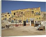 Highly decorated facade of the Abu Simbel alabaster factory - 40 Inch Canvas Print (101cm) by Robert Harding
