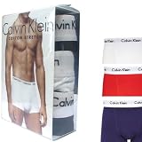 Calvin Klein for Men - Cotton Stretch - Boxer 3er Pack, Größe L, Farbe Weiß/rot/blau