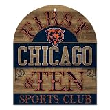 Chicago Bears First & Ten Wood Sign