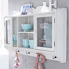 Wandschrank "Landhaus" aus Holz, antik-wei�