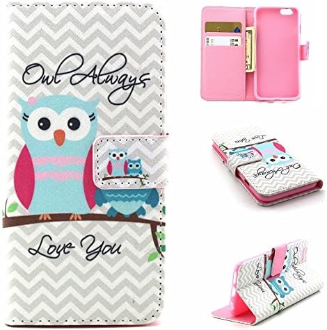 6S Case,iPhone 6 Case, Flip Cover Wallet PU Leather with Stand Case for iPhone 6S,Case for iPhone 6 [4.7] (Two Owls)