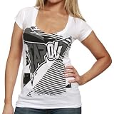 TapouT Ladies White Big Bang V-Neck T-shirt