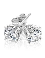 Round Diamond Solitaire Earrings 1ctw