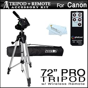 Photive RC-4 Wireless Remote Control Kit For Canon EOS Digital Rebel XT, XTi, XSi, T1i, T2i, T3i, 60D, 7D &amp; 5D Mark II Digital SLR Cameras + 72" Super Strong Tripod With Deluxe Soft Carrying Case: Camera &amp; Photo