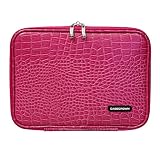 Amazon's Kindle DX CaseCrown Double Memory Foam Pouch Case - Alligator Skin Hot Pink