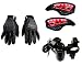 Autopearl Premium Quality Bike Accessories Combo Of Scoyco MC-10 1 Pair of Hand Grip Gloves for Bike Motorcycle Scooter Riding - (Black) & Monster 7/8" Motorcycle Brush Guards Multi Colored Blinking LED Turn Signal Hand Bar Handguard Protector & Premium Quality Bike USB Charger RS.2046.00