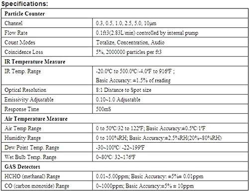 Dt-9880 6 Channel Particle Counter with Camera -20.0oc to 500.0o 4 in 1