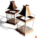 Strathwood Set of Two 9-Inch Glass Garden Lanterns with Brushed Copper Finish