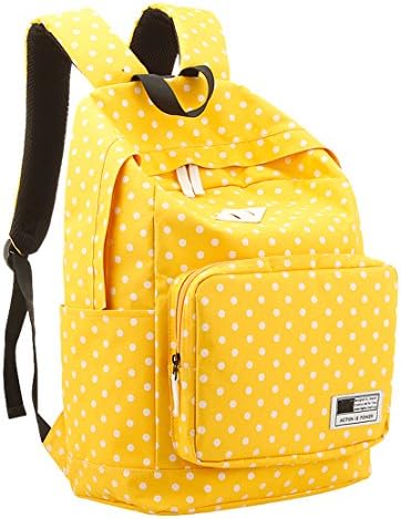 SAIERLONG Women's And Girl's Backpack School bag travel bag Yellow Oxford