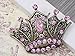 Alilang Antique Brass Tone Shine Pink Rhinestone Princess Queen Crown Brooch Pin