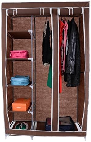 Brown Portable Clothes Organizer Closet