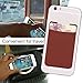 Card Sticker, Slim Flexible Lycra Stick-on Wallet Card Holder for iPhone and Others Smartphones and Apple TV Remote Control (Coffee Brown)