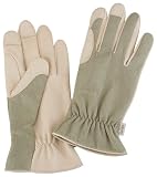 Angela's Garden 7107-100 Eco Garden Gardening Gloves with Leather, Natural