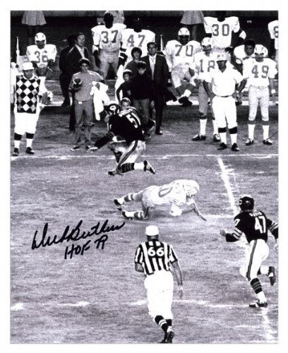 Dick Butkus Chicago Bears -Jump- Autographed 8x10 Photograph with HOF 79 Inscription