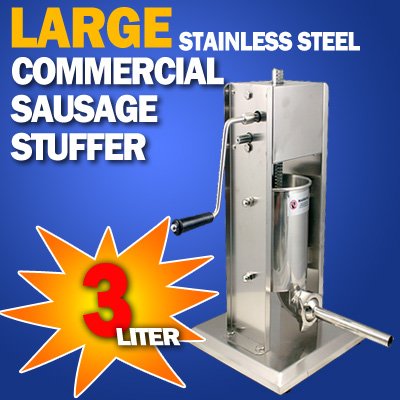 New MTN kitchenware Commercial Grade Deluxe Stainless Steel Sausage Stuffer - 3L