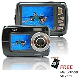 Aqua 5500 Black (with Micro 32GB) 18 MP Dual Screen Waterproof Digital Camera