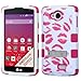 For LG Tribute case, LUXCA (TM) LG Tribute / Transpyre / LG F60 cover Heavy Duty TUFF Verge Rugged Impact Armor Hybrid Kickstand Case Phone Cover + LCD Screen Protector + Stylus Pen (Kisses / Pink Tuff)