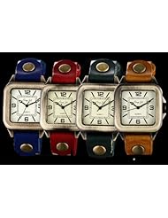 Youyoupifa Simple Alloy Ladies Square Dial Blue Leather Strap Quartz Watch