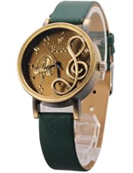 Vintage Creative Design PU Leather Music Score Scale Women Girls Watch