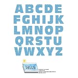 Alphabet Letters Uppercase Waves - Ocean Sea Nautical SLAP-STICKZ(TM) Automotive Car Window Locker Bumper Stickers