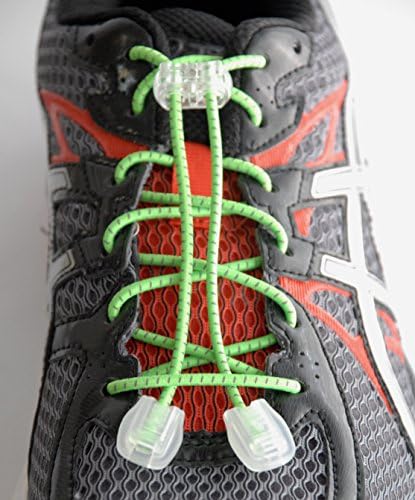 Katzs® Quick Lock-N-Release Laces(No Tie, Elastic, Reflective For All Shoes) (GREEN)